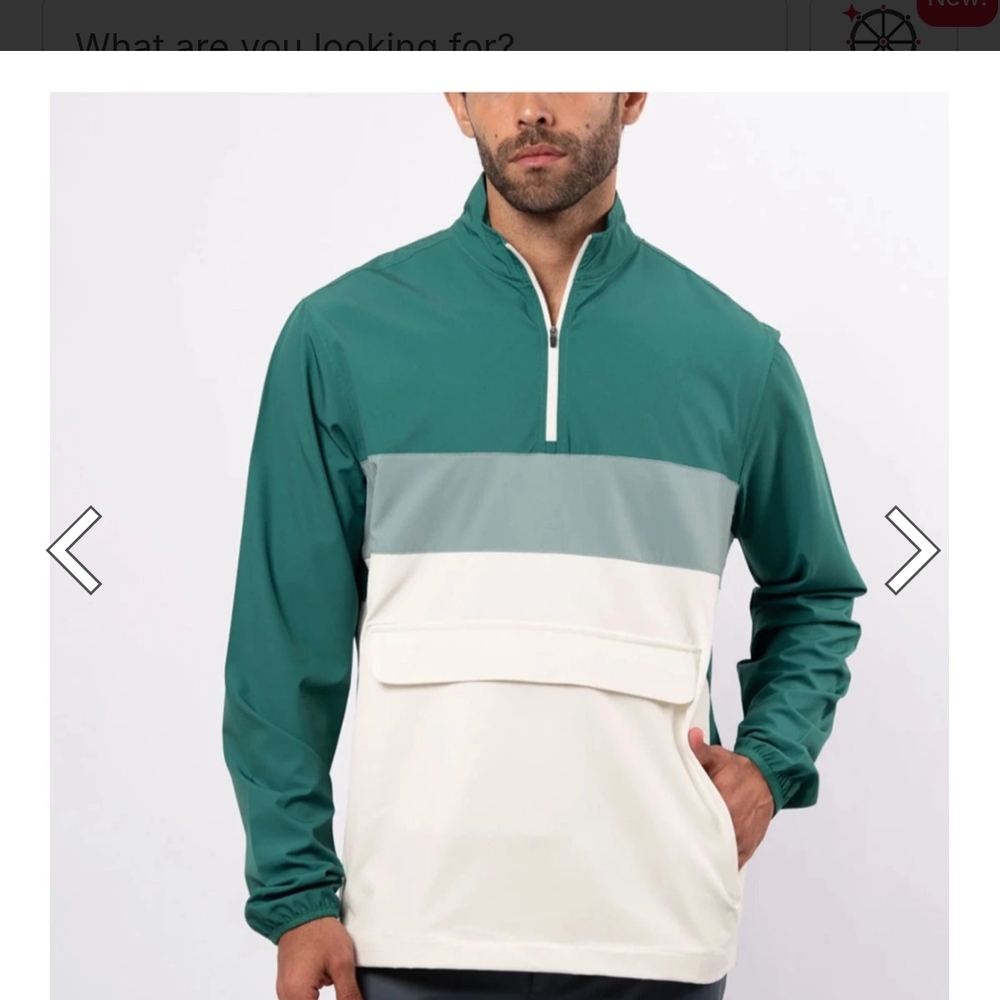 SWANNIES Men's Forest Green and Cream Anorak